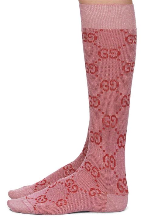 gucci lame socks|Gucci: Pink & Red Lamé GG Socks .